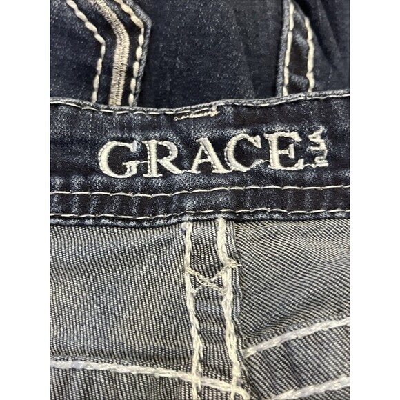 Grace in LA Jeans Women's Size 22 Plus Size P-Straight Embellished Pockets EUC - Picture 7 of 10